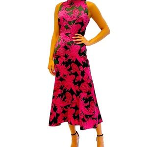 Women's Winter Palm-Print Sleeveless Maxi Dress